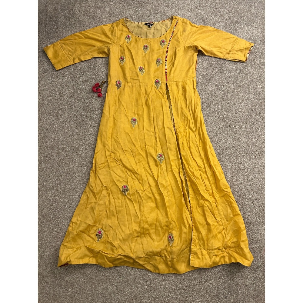 South Asian‎ Kameez S4U Kurta Dress Womens XL Mustard Yellow Excellent